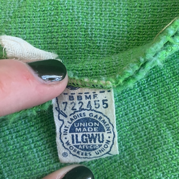 Vintage Geometric Abstract Double Breasted Sweater Coat - Picture 11 of 15